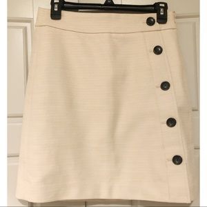 NWT ANN TAYLOR Cream Skirt with Dark Brown Buttons